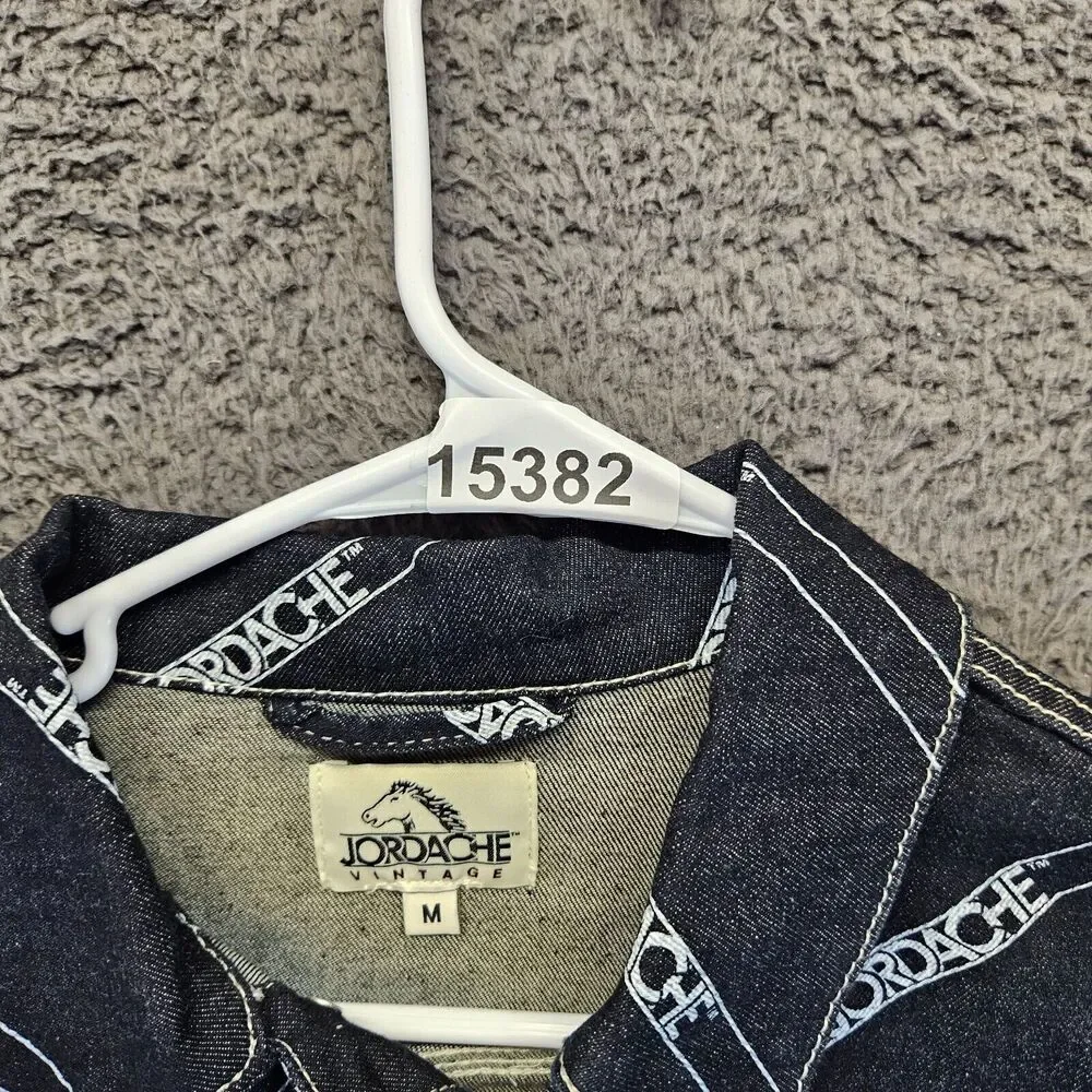 Jordache Denim Jacket Women Size Medium Blue Betty Crop‎ Jacket Dark Wash